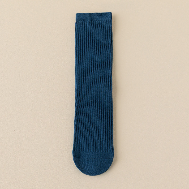 Calcetines de baile infantiles de colores brillantes, calcetines largos de color sólido para niños y niñas, calcetines hasta la pantorrilla de doble aguja, calcetines largos rectos al por mayor.