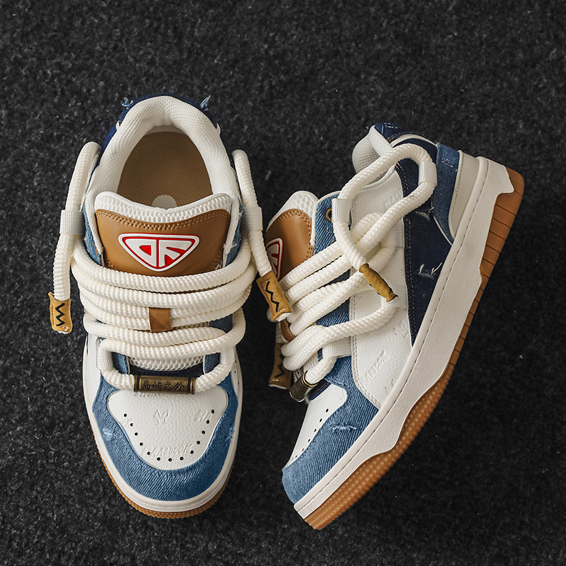 Small group denim bread unisex summer new couple sneakers, casual shoes, versatile breathable sports shoes_voghion.com