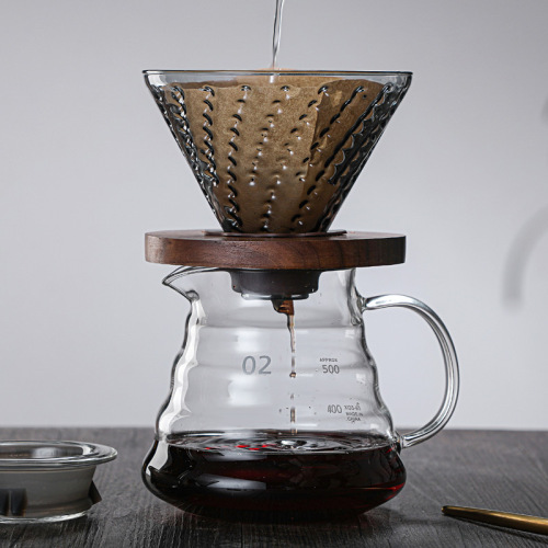 Wholesale household heat-resistant glass coffee sharing pot, hand-brewed coffee pot set, mocha cloud coffee pot utensils