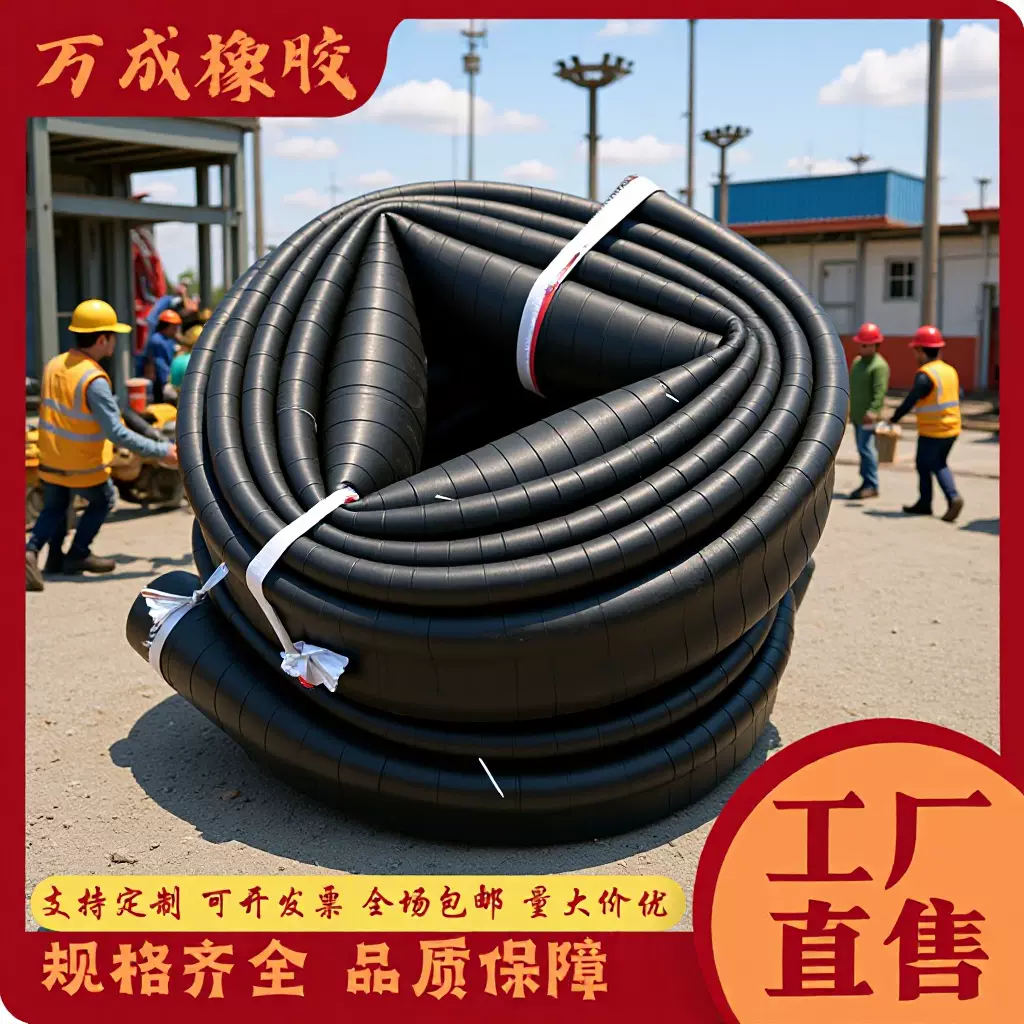 厂家现货批发软管黑色耐磨高压水管高低压橡胶空压机打桩机排水管