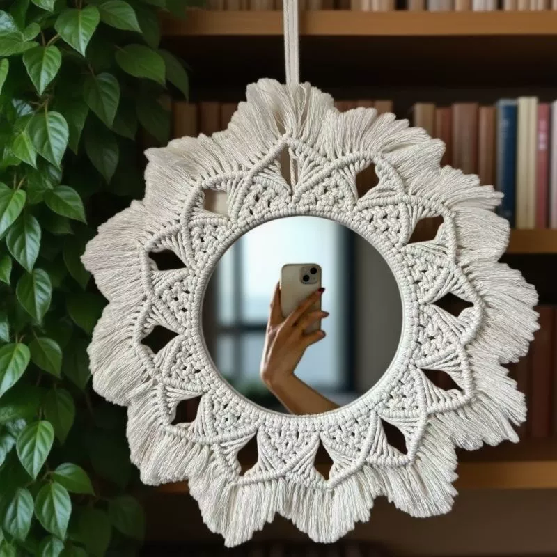 Скандинавское зеркало ручной работы, гобелен, зеркало для макияжа, прикроватная тумбочка для спальни, B&B, вход, отель, украшение для дома, настенное подвесное зеркало