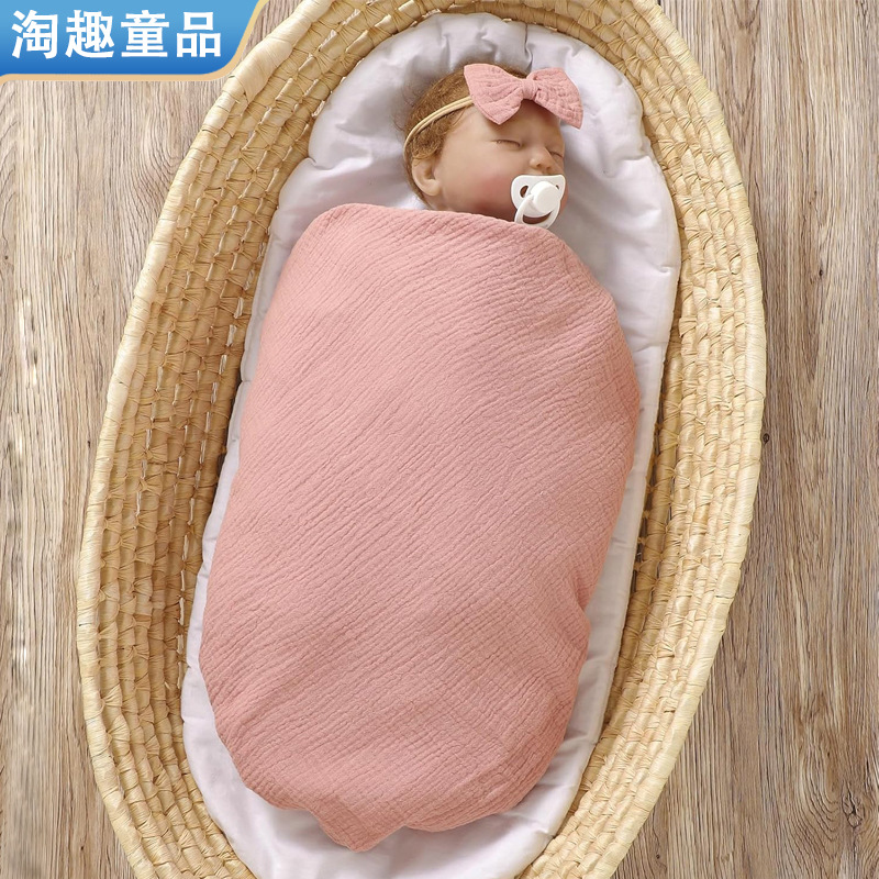 Baby Blanket with Headwear Pure Cotton Swaddle Double-Layer Gauze Spring and Summer Thin Blanket Cover Bed Blanket Two-Piece Set Cross-Border Export