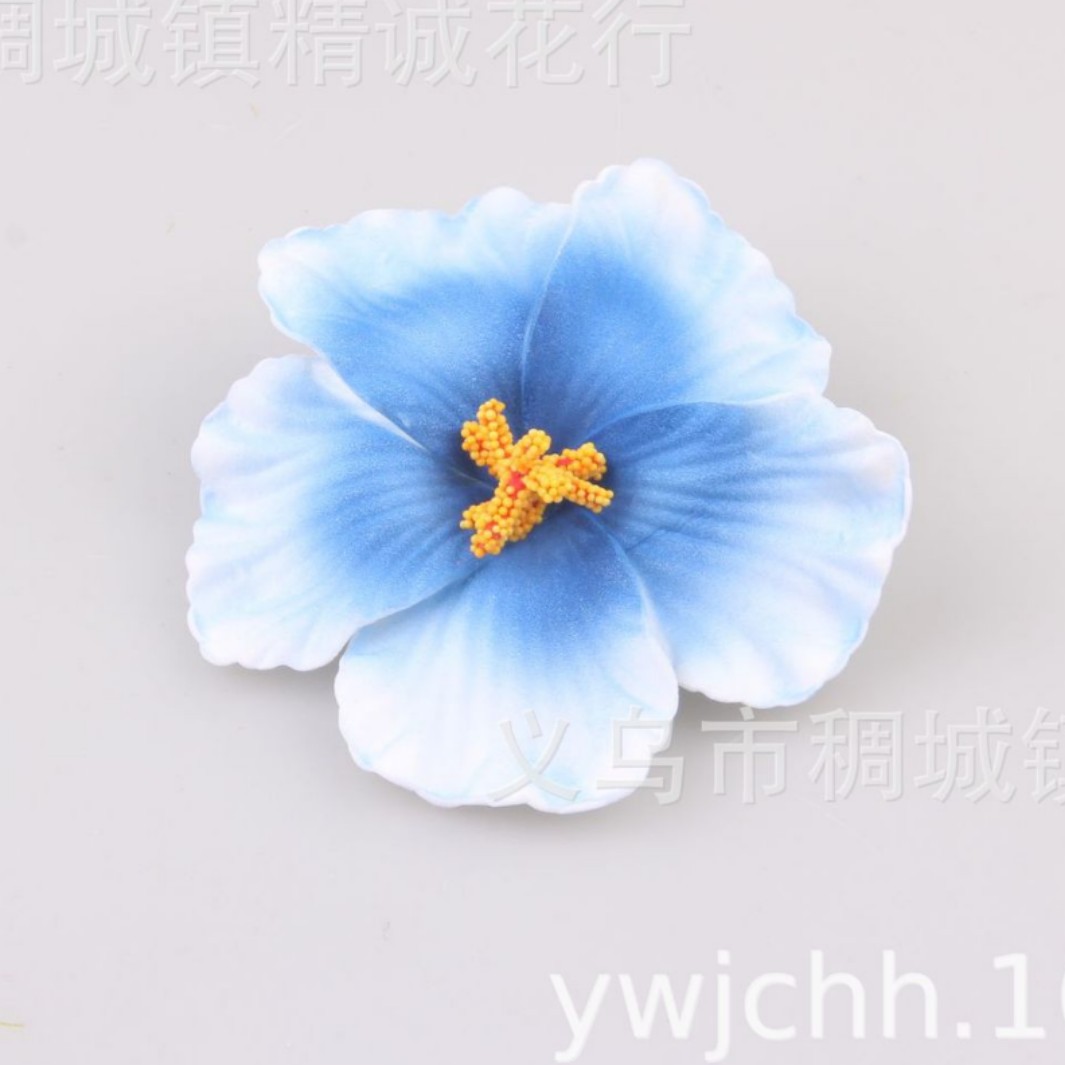 9cm hibiscus flower two-tone side hair flower artificial flower bridal hair flower seaside travel hair clip, only flower head without clip