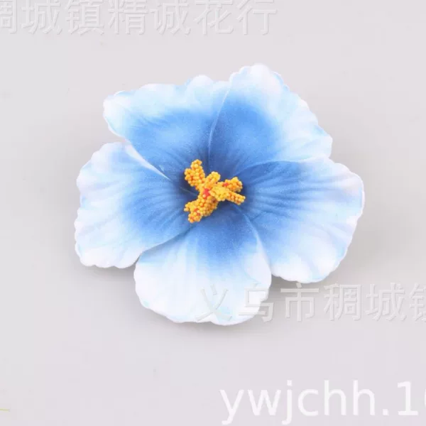 9cm hibiscus flower two-tone side hair flower artificial flower bridal hair flower seaside travel hair clip, only flower head without clip