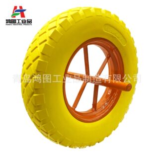 Factory Customized 4.80/4.00-8 Polyurethane Pu Foam Wheel 14inch Rim Foam Wheel Trolley Solid Wheel
