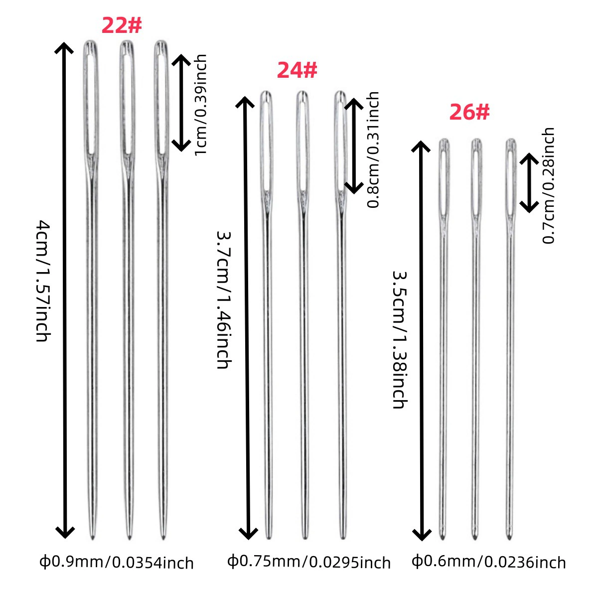 Оптовая продажа от производителя, игла для вышивки крестом, золотой хвост, серебряный хвост, игла для ручного шитья с большим глазом, бытовая игла для ручной вышивки, тупой кончик 22, 24, 26