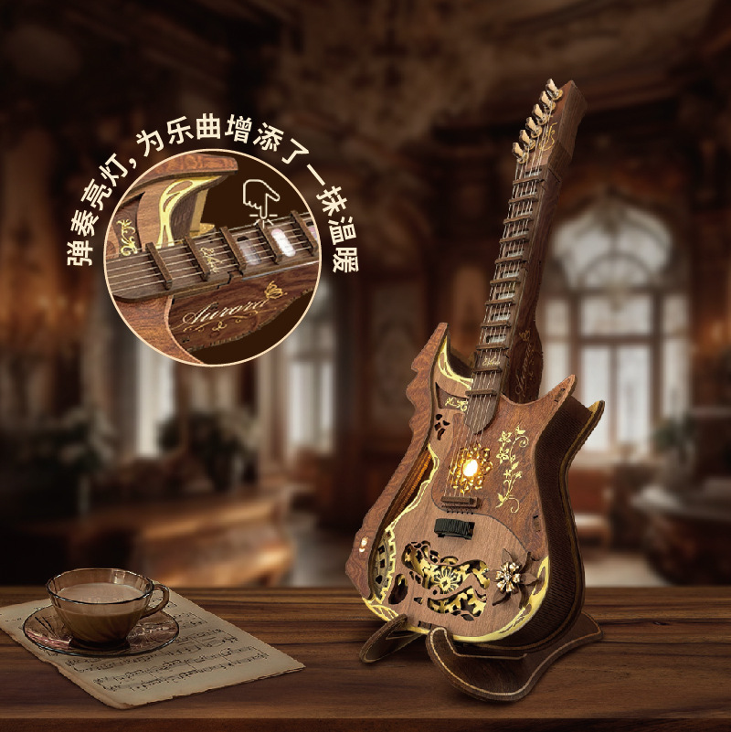 Libro nook ballena vacía varita mágica cabaña de bricolaje 3d montaje tridimensional luz nocturna libro de madera rompecabezas modelo de construcción