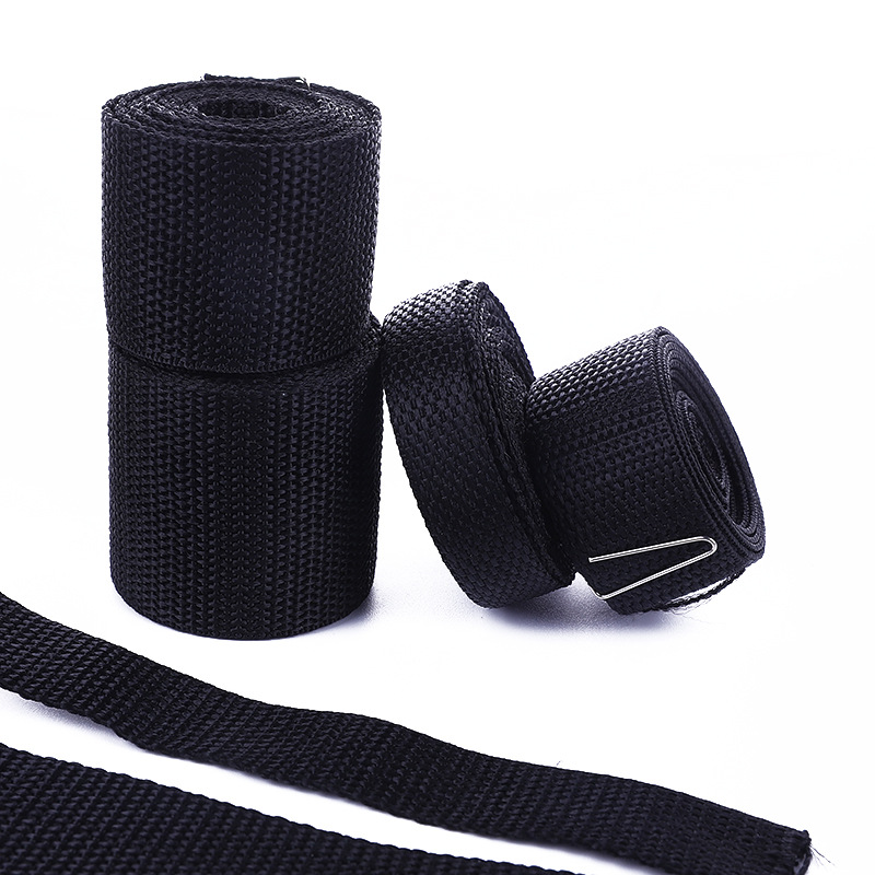 Cinturón de poliéster negro elástico multi-tamaño accesorios de ropa DIY empaque correa de decoración accesorios de cinturón de mochila