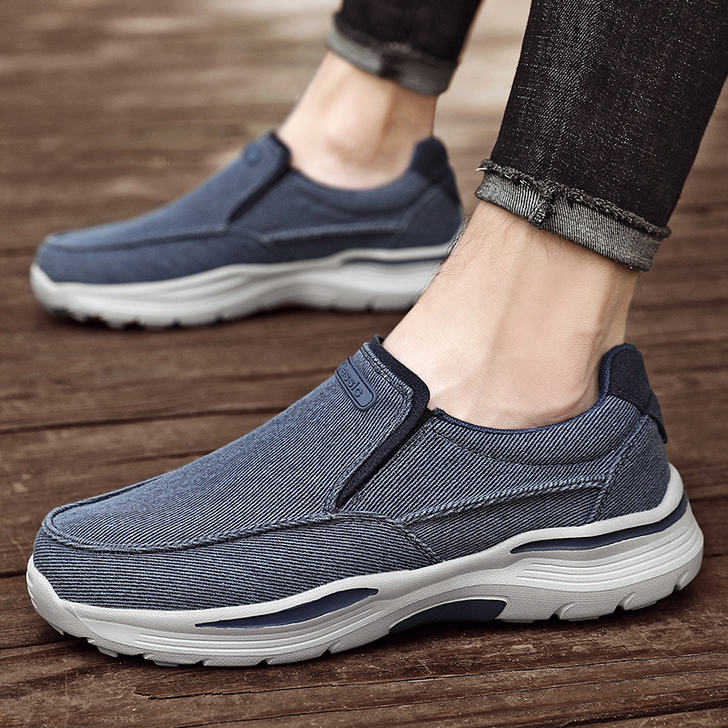 Plus-size Cross-border Men's Canvas Slip-on Loafers, Lightweight Casual For Foreign Trade, Wholesale Comfortable Shoes_vogvips.com