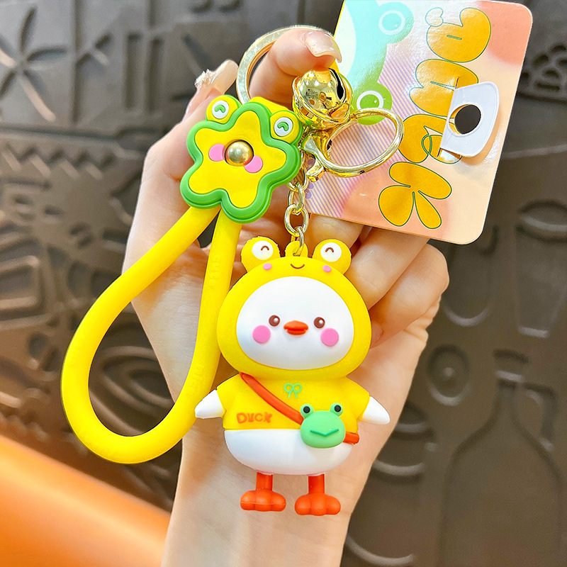 Círculos animados Panda Keychain cute pegamento suave Panda Keychain bolsos colgantes agarrar regalos al por mayor