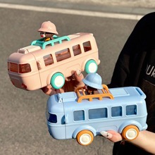 小汽车儿童水杯夏可爱创意女宝宝幼儿园专用吸管水壶卡通宝宝巴士