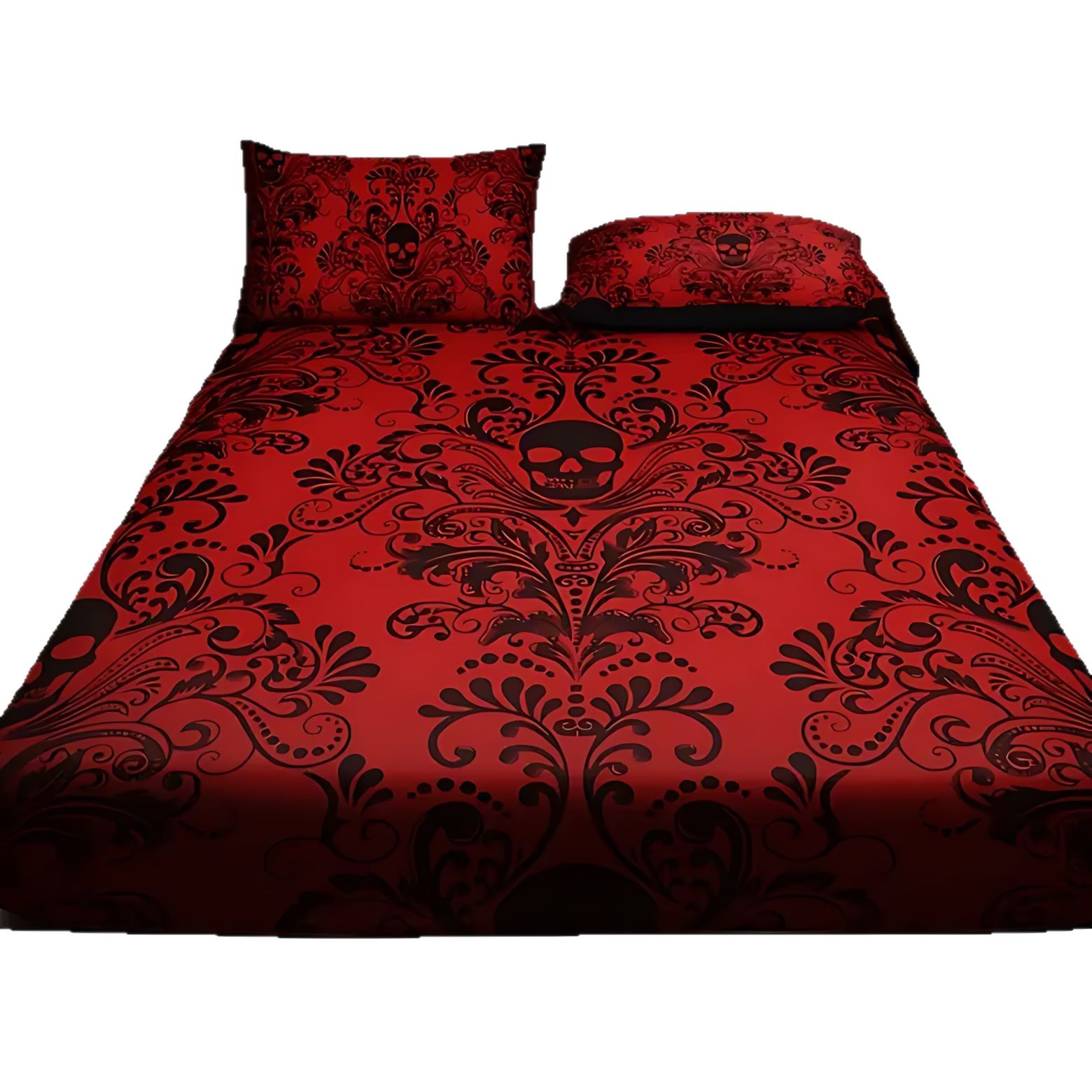 TEMU / JIT esqueleto de patrón de impresión digital blando cama sombrero conjunto fuente fabricante textil transfronterizo Amazon