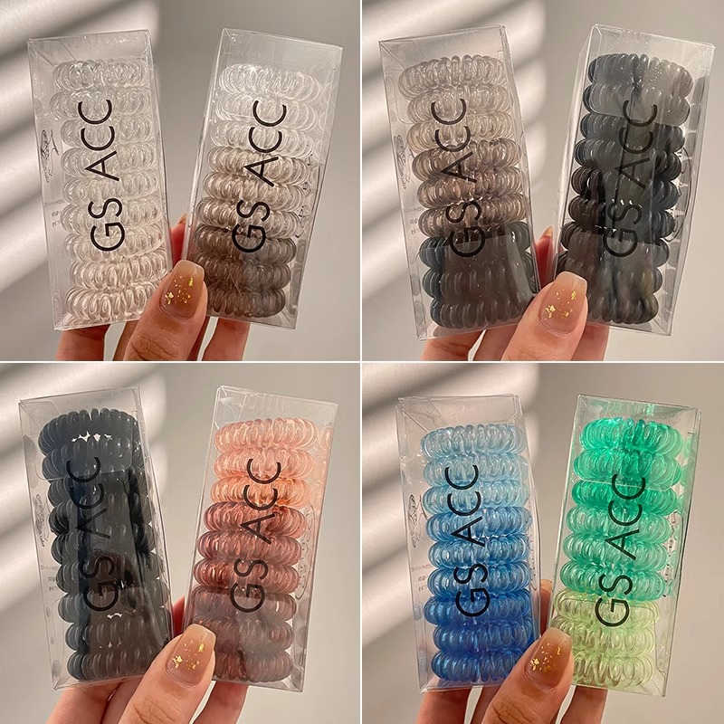 Coreano inns color gelatina alta sensación línea telefónica anillo de cabello de alta altura correa elástica anillo de cabello de cabello de cabeza adornos de cabello