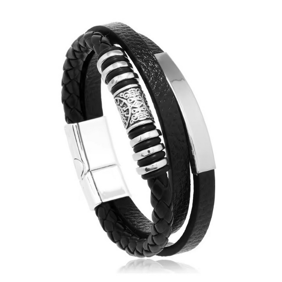 Men’s Braided Leather Bracelet, Waterproof & Hypoallergenic, Comfortable Daily Wear. Classic Rugged Style, Symbol Of Courage & Taste. A Warm, Meaning_voghion.com