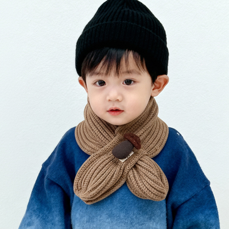Baja para niños otoño y invierno baby tejer lana bufandas cruzadas niños niñas lindos invierno protector de cuello