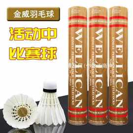 1筒金威肯红威肯羽毛球耐打稳定比赛球室内外防风12只装