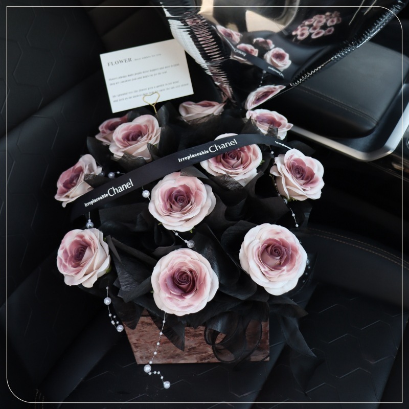 朵粉玫瑰花束纪念日生日惊喜情人节花束送女生永生花|undefined