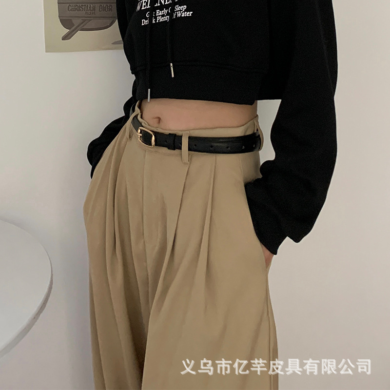 Nueva correa de las mujeres delgadas al por mayor moda simple Cercanías de estilo pantalones cinturón estilo coreano versátil pantalones casuales con mujeres