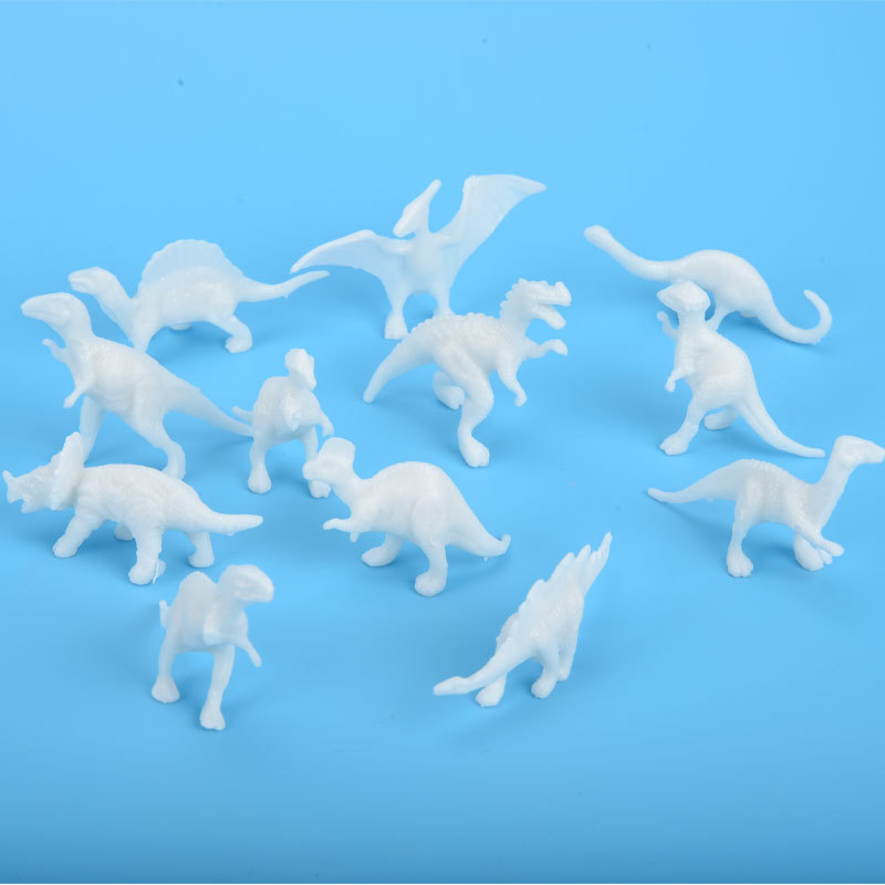 diy涂色白胚彩绘仿真模型套装静态塑胶霸王龙三角龙玩具恐龙白模