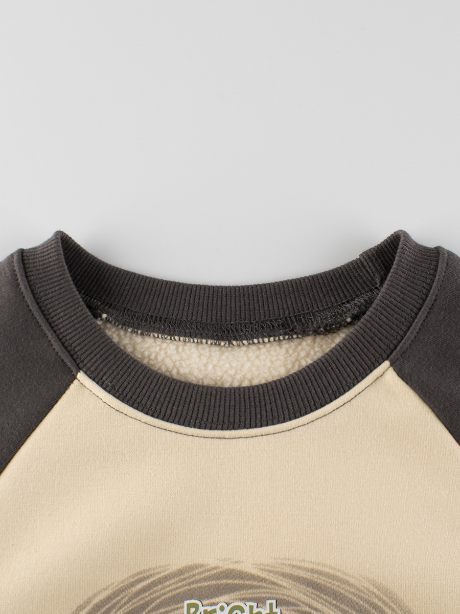 27kids ropa para niños fuentes transfronterizas suéteres para niños más terciopelo otoño e invierno jerseys de cuello redondo ropa para bebés