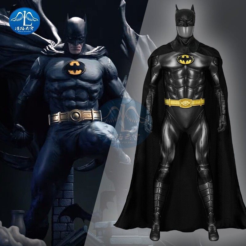 Movie Version Cos Michael Keaton Batman Tight-Fitting Jumpsuit Cosplay Costume 2300040