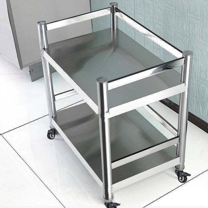Stainless steel two -layer band fence kitchen setting rack landing…