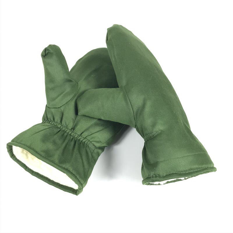 冬季纯棉老式手套男军绿色棉手套手闷子加毛加厚连指保暖连指