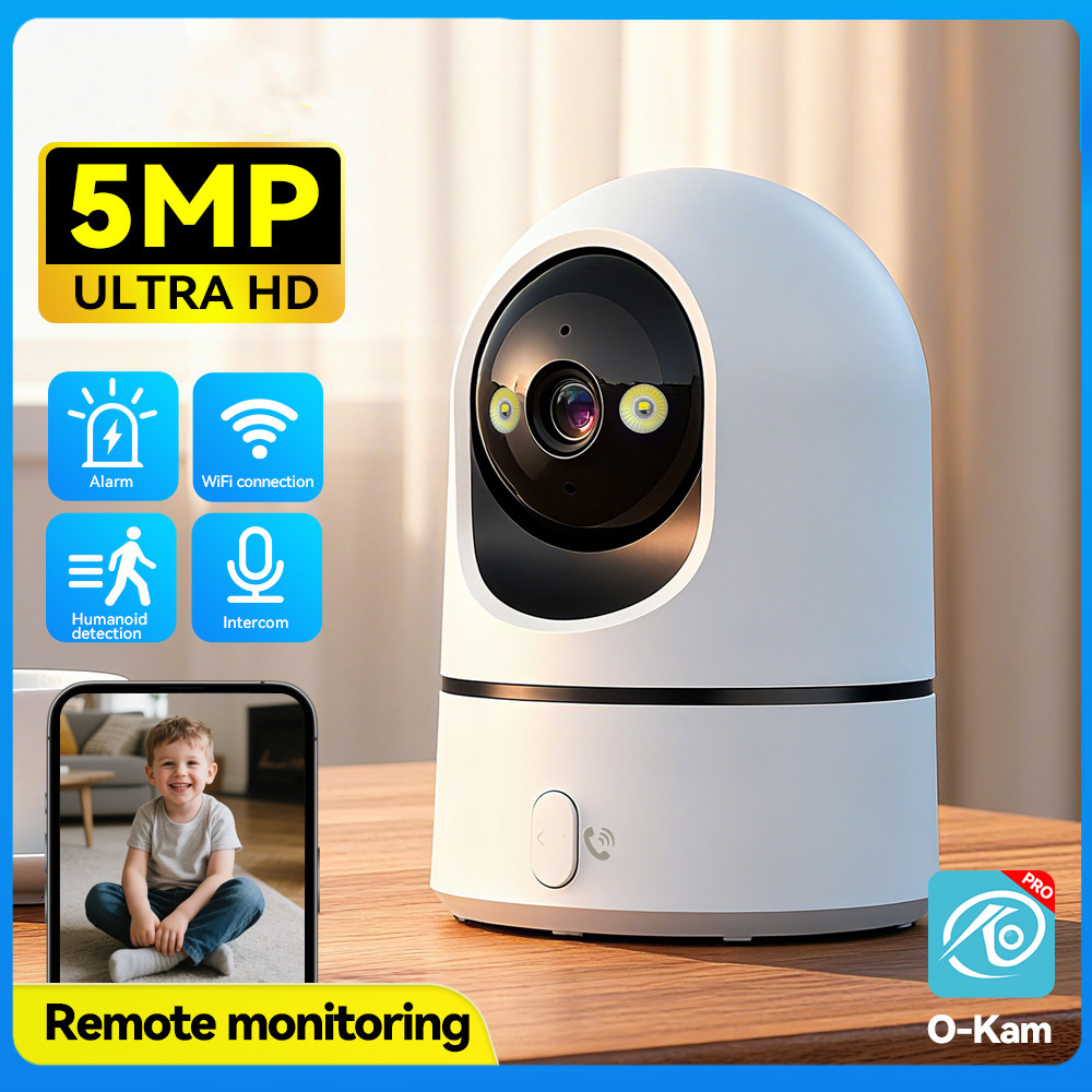 O-KAMpro家用室内监控摄像头摇头机360全景旋转高清夜视对讲wifi