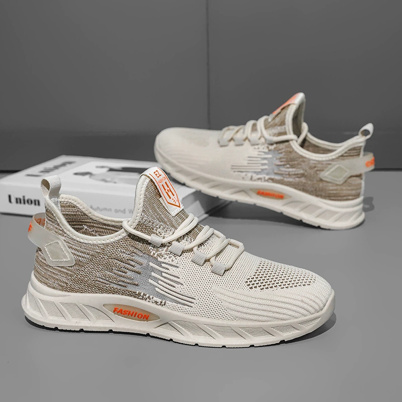 Мужская обувь Летняя дышащая тонкая летающая сетчатая обувь мужская 2024 новая мужская повседневная спортивная одиночная сетевая обувь