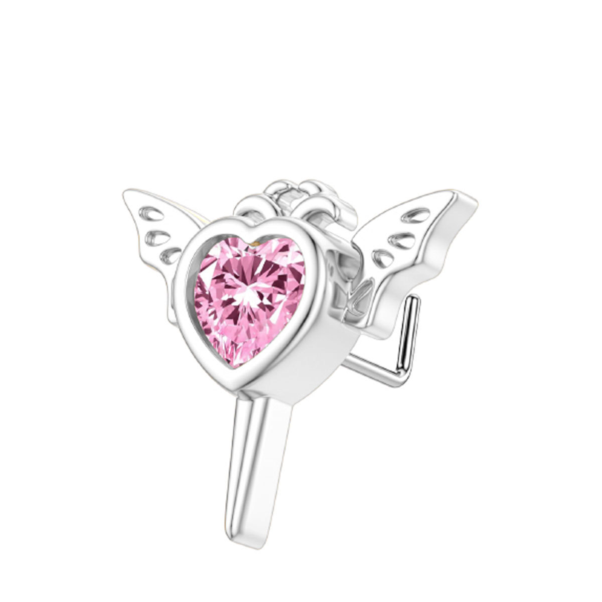 Zircon Animal Nose Stud In Stainless Steel For Piercing_voghion.com