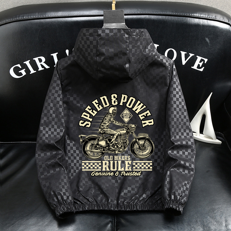 Veste à capuche homme légère coupe ample style décontracté_voghion.com