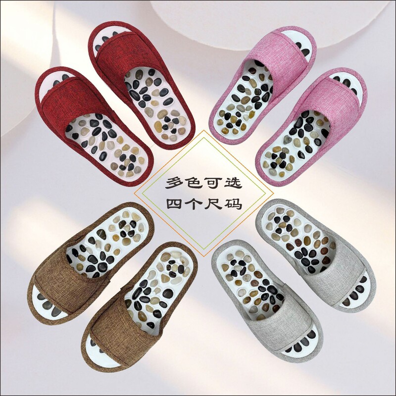 Rainflower Stone Massage Shoes, Natural Pebble Soft Sole Silicone Slippers for Home Daily Indoor Use, Real Stone for Exercise and Therapy Rainflower Stone Massage Shoes, Natural Pebble Soft Sole Silicone Slippers for Home Daily Indoor Use, Real Stone for Exercise and Therapy