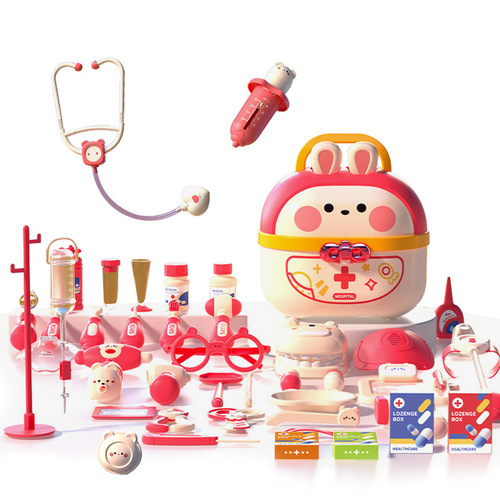 Simulation medical box, doctor's medical toy set, boy's play house, injection medical suitcase, girl's