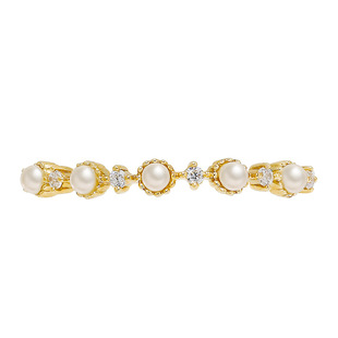 Yili Jewelry 9K Gold Natural Pearl Simple Exquisite Small Ring Women's Japanese Light Jewelry All-match Zircon Ring