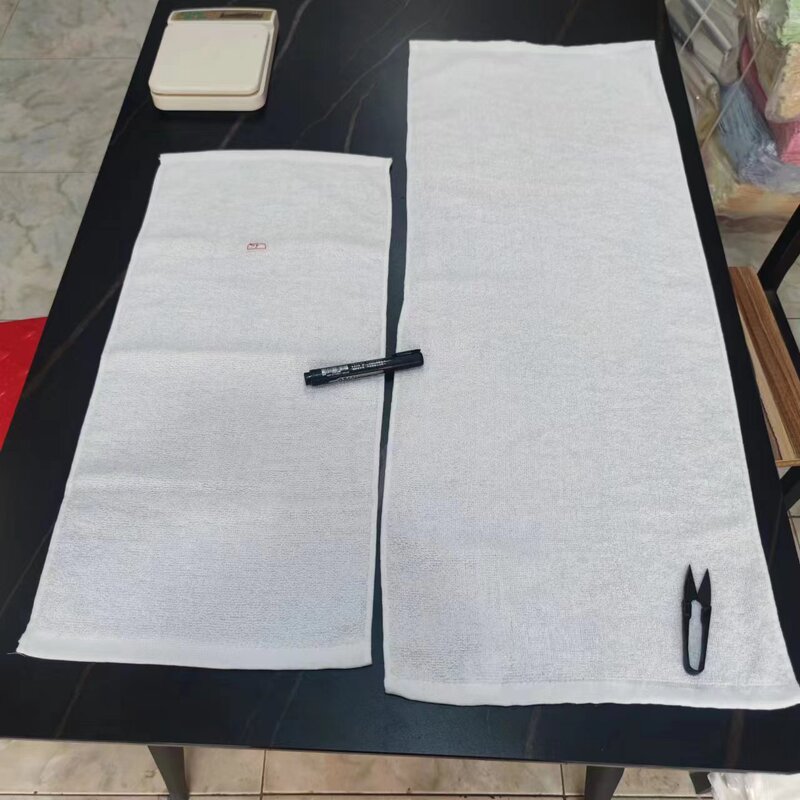 Factory wholesale lengthened white towel bath towel cotton towel hotel bath pedicure funeral ceremony return gift embroidered logo