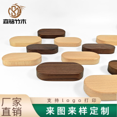 楕円の胡桃木の車の台座の木製の展示棚の木の托の台座の人形のデスクトップの置物の実木の手の台座