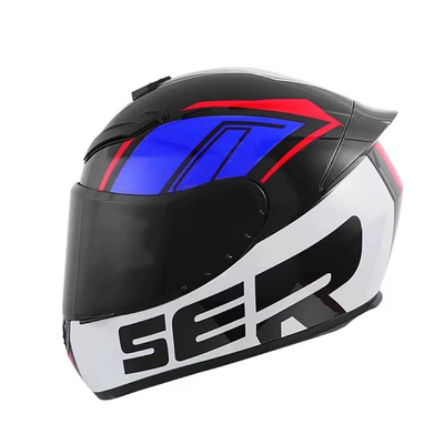 Motosiklet kaskı (dəbilqə) – Venom Cool Harley Motorcycle Retro Helmet - white-and-blue-shark-comfortable-breathable-shock-resistant-and-fall-proof-m