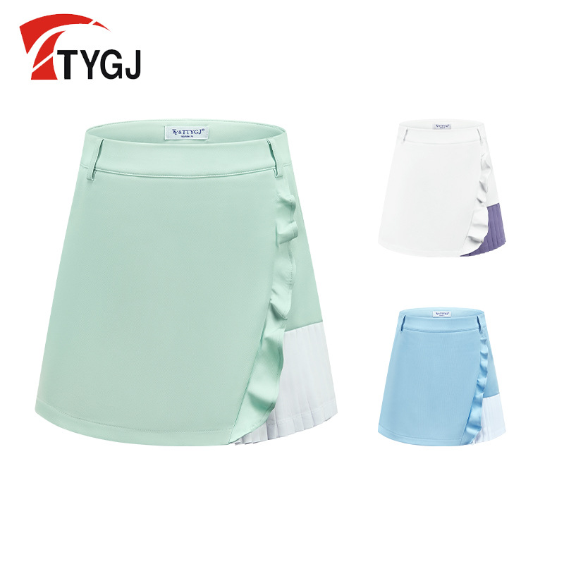 Golf Clothing Women's New A- line Short Skirt Summer Breathable Pleated Anti-running Lined Tennis Skirt