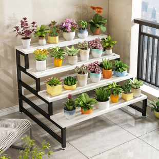 Step Rack Multi-Layer Flower Rack Display Rack Balcony Rack Living Room Floor-Standing Shelf Flower Shop Succulent Flower Rack