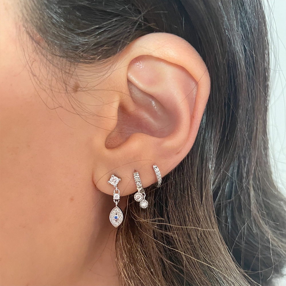 Title 7, S925 Sterling Silver Personality Earrings Chain...