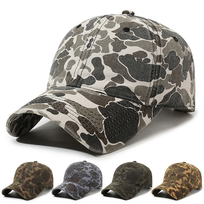 New Style Washed Vintage Baseball Cap, Outdoor Camouflage Baseball Hat, Unisex Versatile Fashion Soft-Top Sunshade Cap