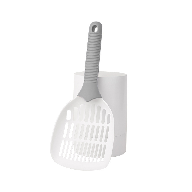 Nuevos fabricantes al por mayor de color púrpura de barro de tarato simple tipo hueco gato grande es una pala de mango largo agujero de arena para gatos