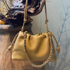 Yang Mi style flamenco lucky bag mini drawstring cloud bag puzzle cowhide shoulder bag jade fortune