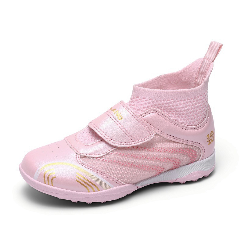 Zapatillas de Fútbol de Caña Alta para Niños TF, Suela de Caucho y Malla, Transpirable, para Césped Artificial