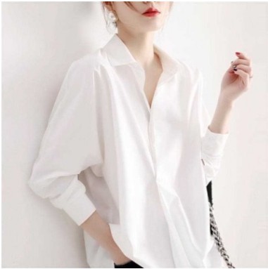 Elegante camisa de mujer 2023 de manga larga blanca estilo coreano diseño de gasa camisa de diseño de la camisa de las mujeres