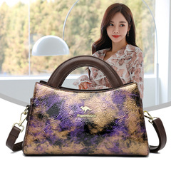 Fashionable shiny leather handbag for women, 2024 new spring and summer versatile women's shoulder and crossbody bag, rendering casual pillow bag