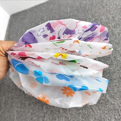 Pe厚いシャワーキャッププリント大人女性かわいい防水シャワーキャップシャワー単層ヘッドキャップ台所防油タバコキャップ