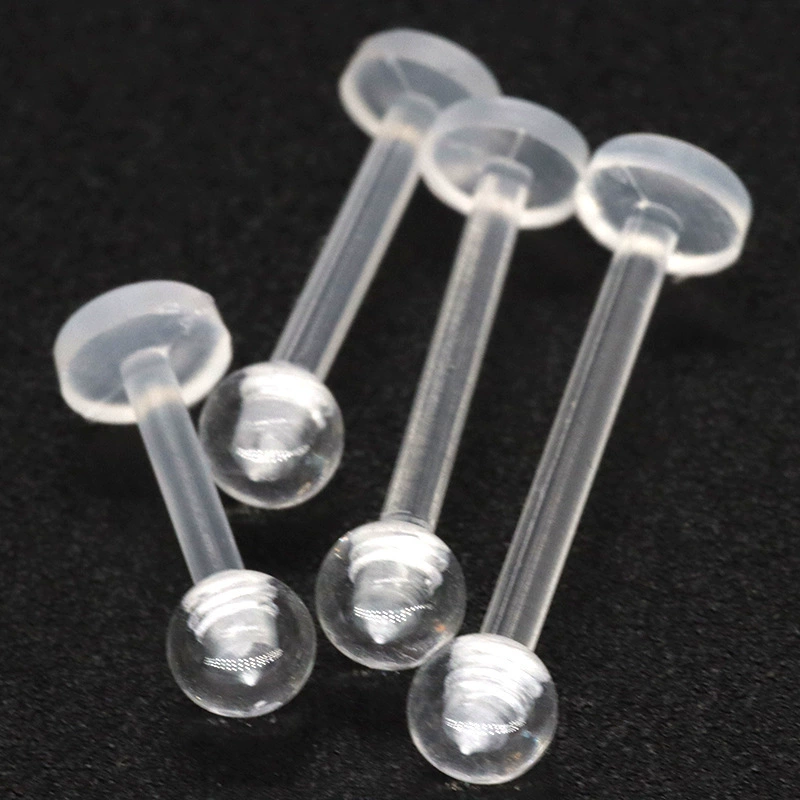 Acrylic lip nail human body perforated transparent eyebrow nail jewelry lip decoration flat bottom lip nail e-commerce nose nail wholesale