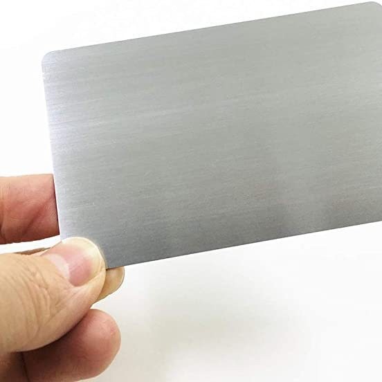 跨境现货金属标牌 04不锈钢名片0.5mm拉丝银可雕刻不锈钢卡礼品卡