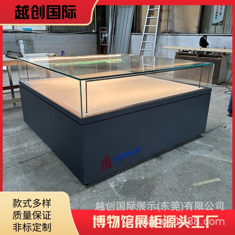 博物馆大型升降柜|越创国际生产遥控升降展柜|烤漆金属大平柜直销